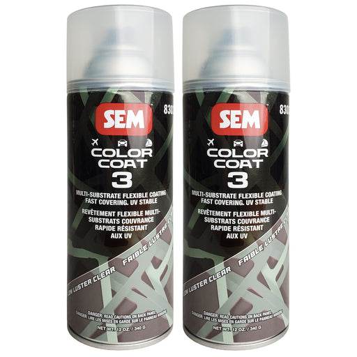 Color Coat 3 Low Luster Clear - Multi-Substrate Flexible Coating, 12oz, Aerosol - 2 Pack