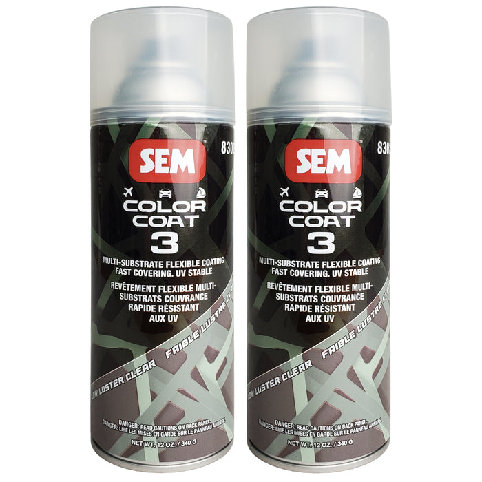 Color Coat 3 Low Luster Clear - Multi-Substrate Flexible Coating, 12oz, Aerosol - 2 Pack