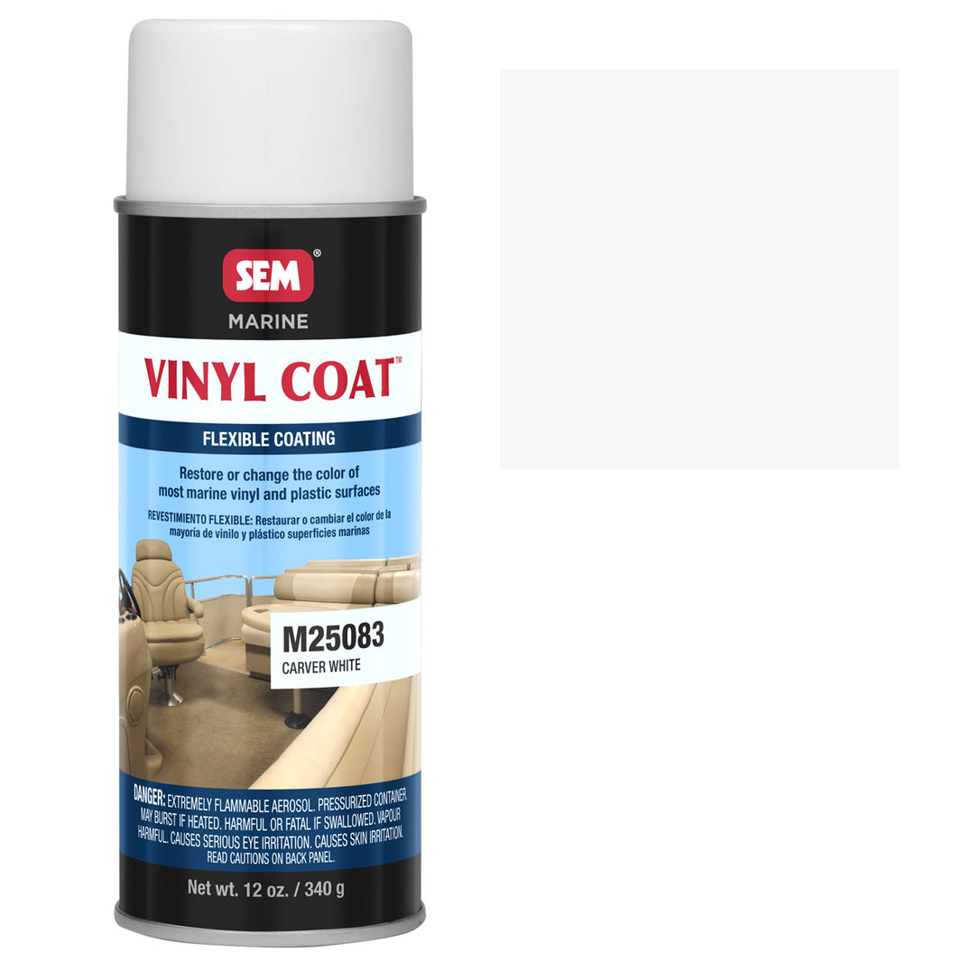 Marine Vinyl & Plastic Coating CARVER WHITE Aerosol 12 oz. M25083