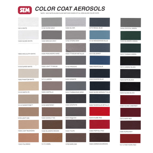 Color Coat - Color Card Chart for Plastic & Vinyl Flexible Coatings