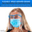 Safety Face Shields with Blue Glasses Frames (Pack of 4) - Ultra Clear Protective Full Face Shields to Protect Eyes Nose Mouth - Anti-Fog PET Plastic