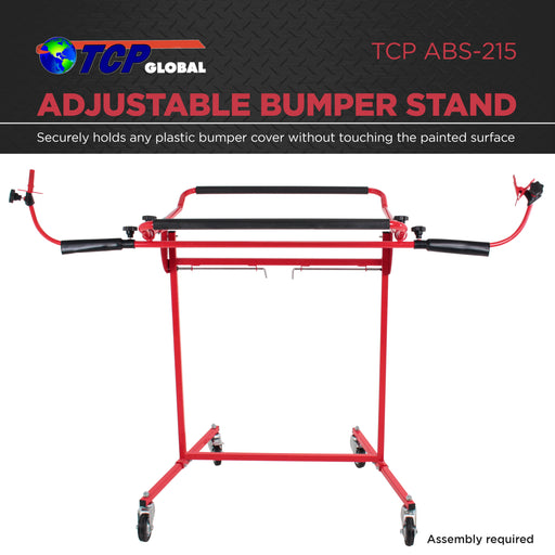TCP Global Adjustable Bumper Stand - Holds Plastic Car Bumper Cover Automotive Bodyshop Repair - Multiple Angles, 5 Locking Positions - Paint Bodywork