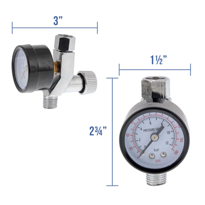 Air Adjusting Valve Regulator (1/4" NPT) with Gauge - Air Pressure Regulator for Spray Guns and Pneumatic Tools