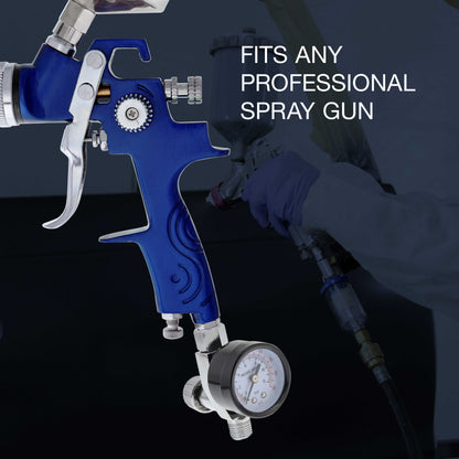 Air Adjusting Valve Regulator (1/4" NPT) with Gauge - Air Pressure Regulator for Spray Guns and Pneumatic Tools