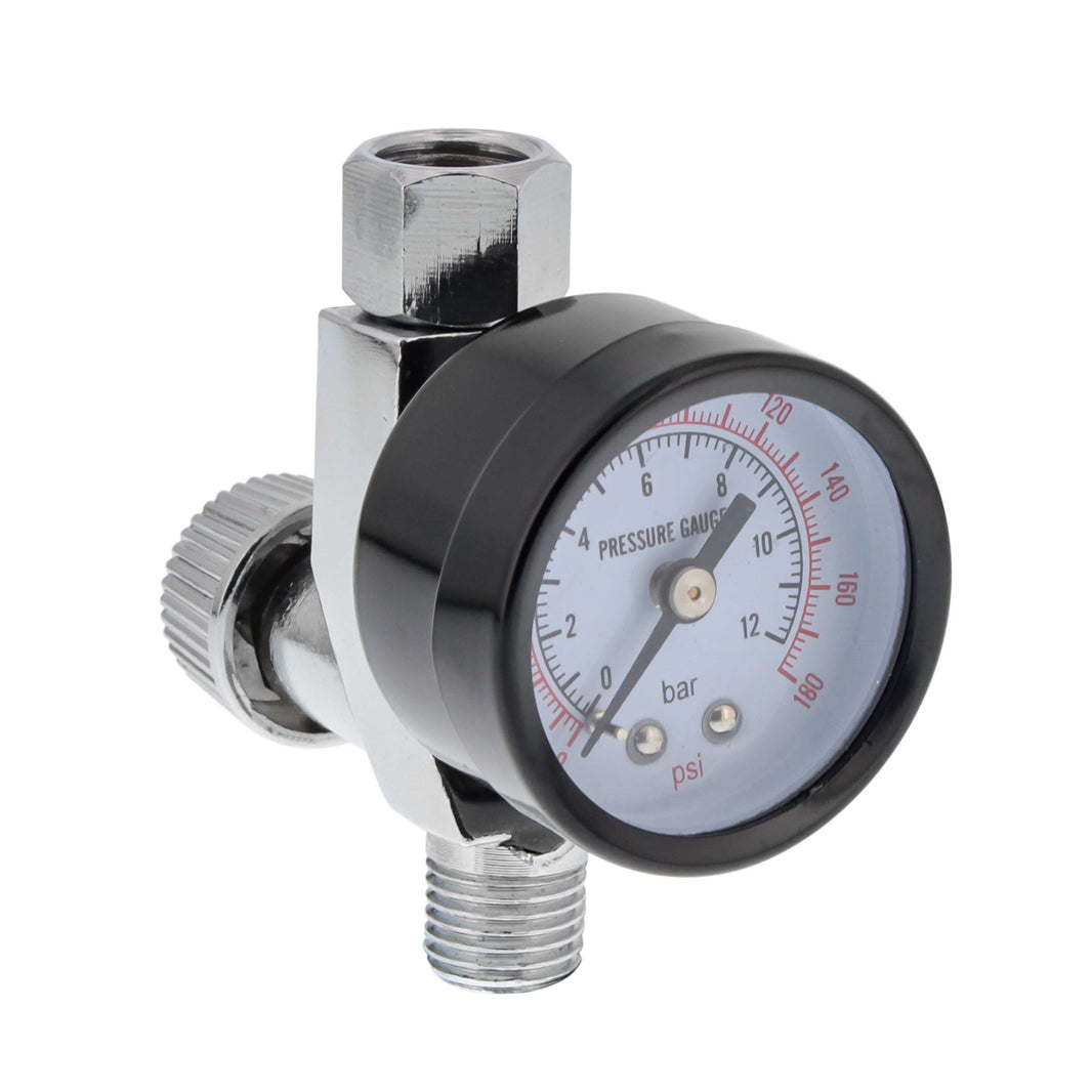 Air Adjusting Valve Regulator (1/4" NPT) with Gauge - Air Pressure Regulator for Spray Guns and Pneumatic Tools