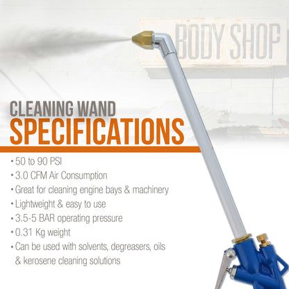 Engine Cleaning Gun with Wand and 4 Foot Siphon Hose - Air Spray Gun Blasts Away Removes Grease, Grime, Oil and Dirt From Car Engines