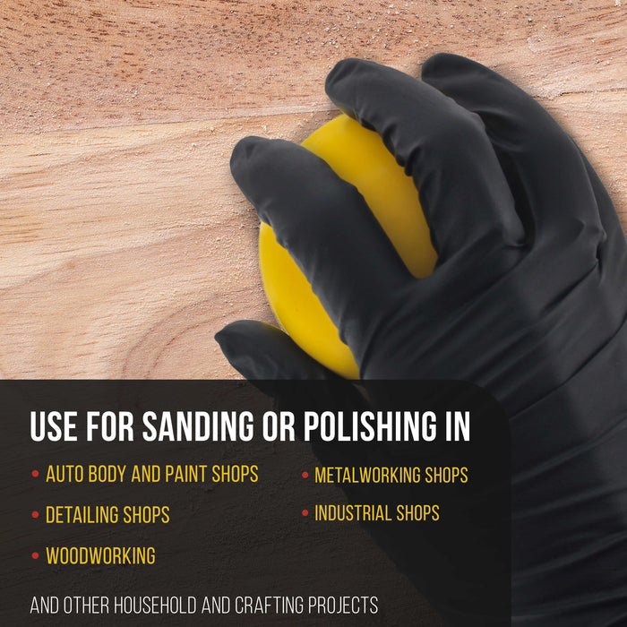 TCP Global 3" Palm Grip Foam Hand Sanding Block Pad for Hook & Loop and 3" DA Sanding Discs - Polishing Pad Holder - Buff Polish Car Wet-Sand