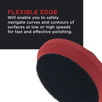 2-3/4" Hook & Loop Grip Backing Plate Pad, 5/8" - 11 Threads - Attach 3" Wool or Foam Buffing and Polishing Pads, Universal Size