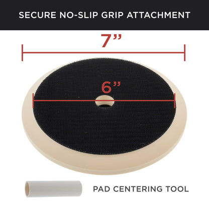 7" Hook & Loop Grip Mount Universal Polisher Buffer Backing Plate Pad, 5/8" - 11 Threads - Attach Foam Wool Buff Pads - Rotary Backup