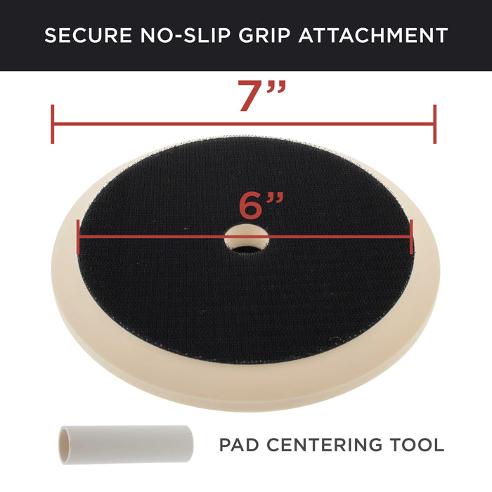 TCP Global Brand 7" Hook & Loop Grip Mount Universal Polisher Buffer Backing Plate Pad, 5/8" - 11 Threads - Attach Foam Wool Buff Pads - Rotary Backup
