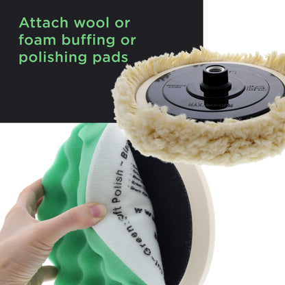7" Hook & Loop Grip Mount Universal Polisher Buffer Backing Plate Pad, 5/8" - 11 Threads - Attach Foam Wool Buff Pads - Rotary Backup