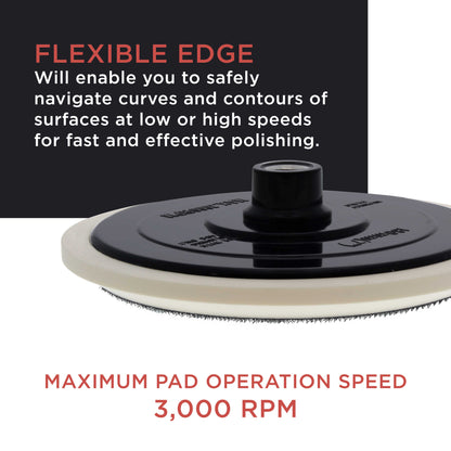 7" Hook & Loop Grip Mount Universal Polisher Buffer Backing Plate Pad, 5/8" - 11 Threads - Attach Foam Wool Buff Pads - Rotary Backup