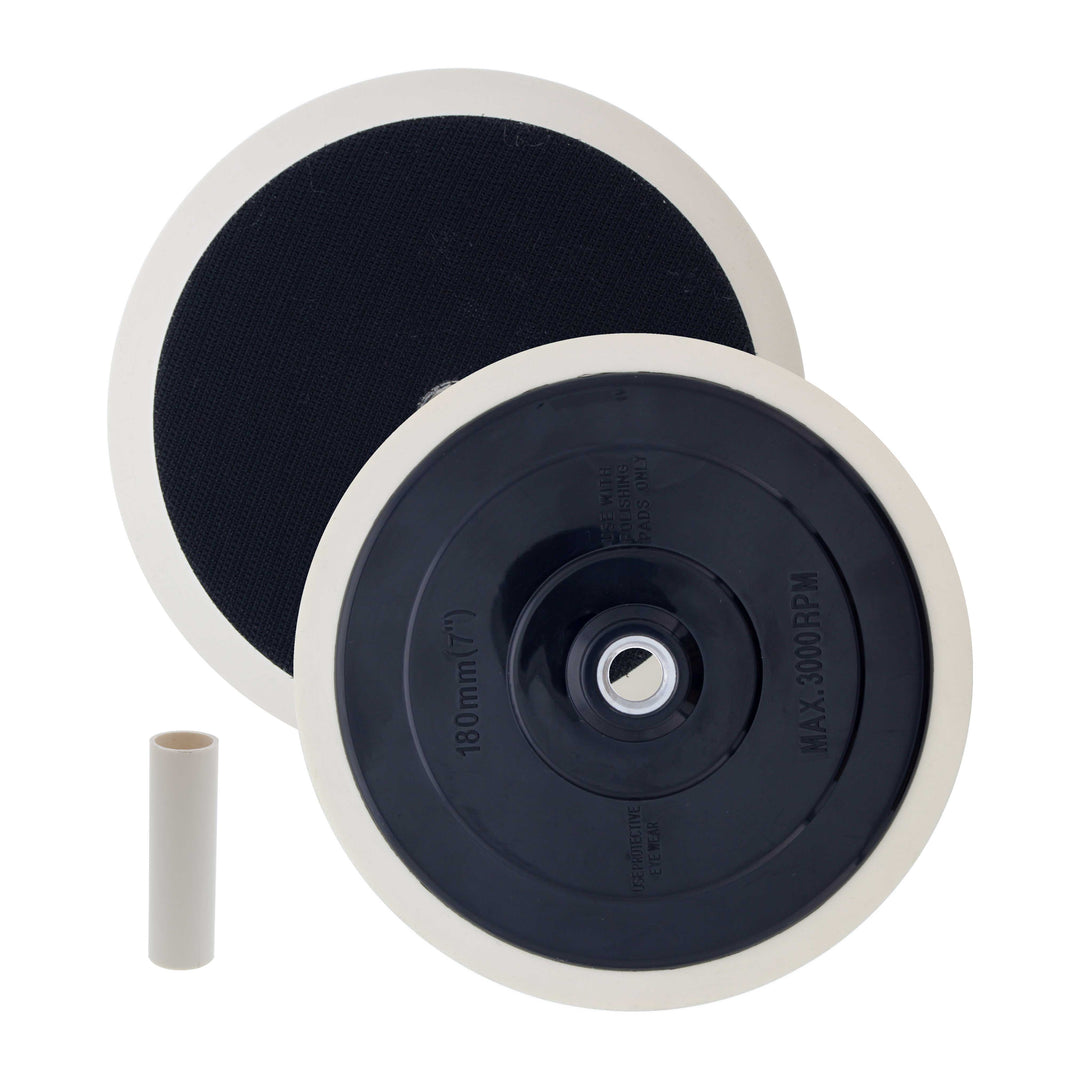 7" Hook & Loop Grip Mount Universal Polisher Buffer Backing Plate Pad, 5/8" - 11 Threads - Attach Foam Wool Buff Pads - Rotary Backup