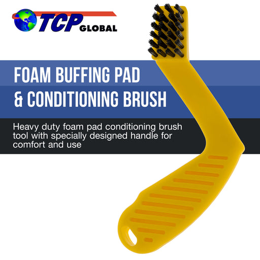 TCP Global - Foam Buffing Pad Conditioning Brush - Nylon Bristle Cleaning Recondition Tool for Polishing, Compound Polisher Pads - Car Auto Detailing