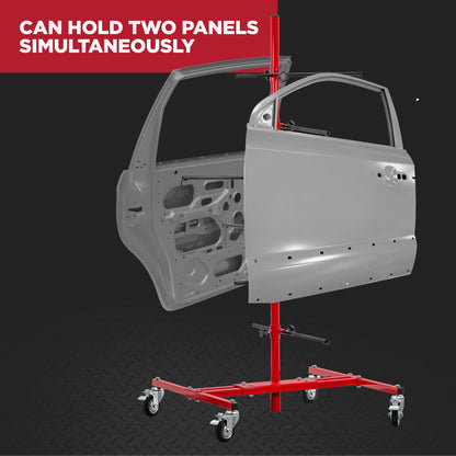 Auto Panel Tree Paint Stand Holder with Adjustable Center Post - Hook Levers Securely Hang Automotive Panels, Doors, Fenders, Bumpers, Car Parts