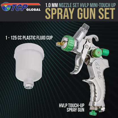 Automotive Paint Gun Auto Car HVLP Mini Spray Gun - 1.0 mm Fluid Tip Gravity Feed Paint Gun, Sprayer with Plastic Cup, Primer, Topcoat & Touch-Up