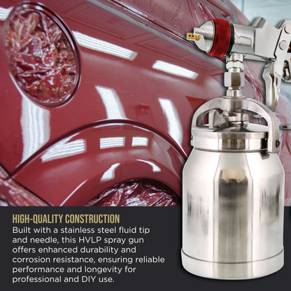 Professional HVLP Spray Gun 1.4mm - Gravity Feed Auto Paint Gun Kit for Basecoat, Clearcoat, Primer - Spray Guns Paint Sprayer with 1-Liter Cup