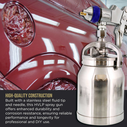 Professional HVLP Spray Gun 1.8mm - Gravity Feed Auto Paint Gun Kit for Basecoat, Clearcoat, Primer - Spray Guns Paint Sprayer with 1-Liter Cup