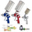 TCP Global Brand Complete Professional 9 Piece HVLP Spray Gun Set with 2 Full Size Spray Guns, 1 Detail Spray Gun, Inline Filter & Air Regulator