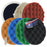 Professional 6 Pad Buffing and Polishing Kit with 5 Waffle Foam Pads and 1 Wool Grip Pad for Car Detailing - Complete 8 inch Polisher Buffing Pads Set with 5/8 inch Threaded Backing Plate
