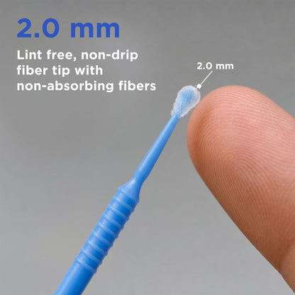 Eyelash Extension Micro Brushes, 100 Medium 2.0 mm Tip Size Blue Disposable Brush Applicators - Apply Makeup, Paint Touch Up