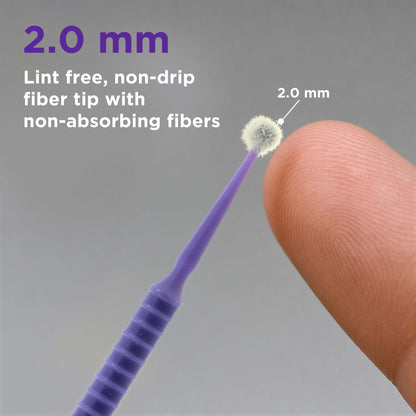Eyelash Extension Micro Brushes, 100 Medium 2.0 mm Tip Size Purple Disposable Brush Applicators - Apply Makeup, Paint Touch Up