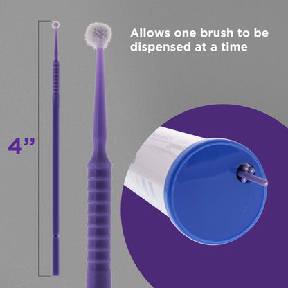 Eyelash Extension Micro Brushes, 100 Medium 2.0 mm Tip Size Purple Disposable Brush Applicators - Apply Makeup, Paint Touch Up