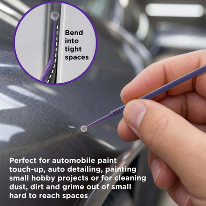 Eyelash Extension Micro Brushes, 100 Medium 2.0 mm Tip Size Purple Disposable Brush Applicators - Apply Makeup, Paint Touch Up