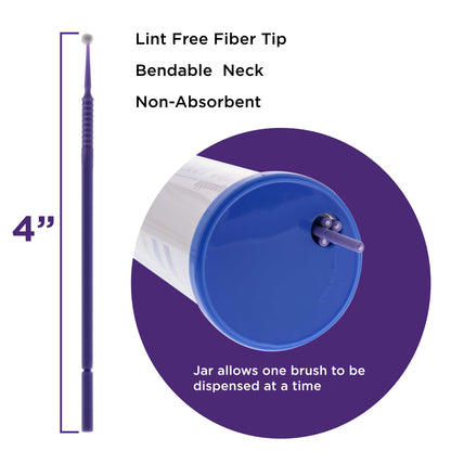 400 Eyelash Extension Micro Brushes - Brush Applicator Tip Sizes 1.0 mm Superfine White, 1.5 mm Fine Yellow, 2.0 mm Medium Blue & Purple