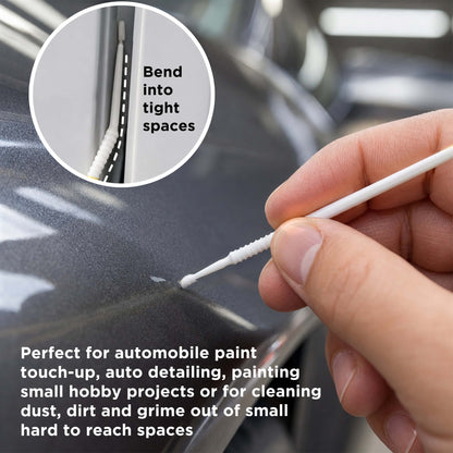 Paint Touch Up Micro Brushes, 100 Superfine 1.0 mm Tip Size White Brush Applicators - Auto Body Shop, Auto Car Detailing, Hobby