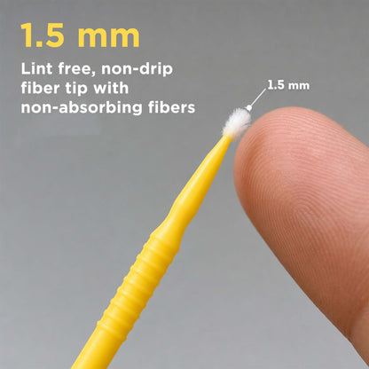 TCP Global Paint Touch Up Micro Brushes, 100 Fine 1.5 mm Tip Size Yellow Brush Applicators - Auto Body Shop, Auto Car Detailing, Hobby