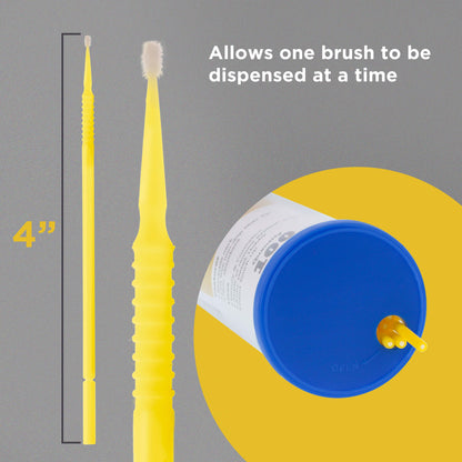 TCP Global Paint Touch Up Micro Brushes, 100 Fine 1.5 mm Tip Size Yellow Brush Applicators - Auto Body Shop, Auto Car Detailing, Hobby