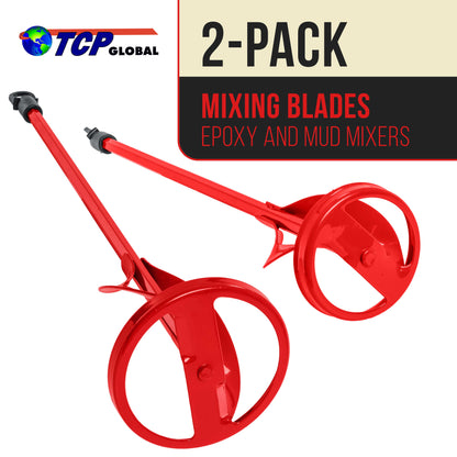 Paint Mixer Attachment (Set of 2) - 15.5" & 14" Drill Paddle Mixer with 3/8" & 5/16" Hex Shafts for Mixing 1 to 5 Gallons of Paint, Epoxy Resin
