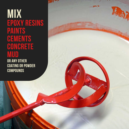 Paint Mixer Attachment (Set of 2) - 15.5" & 14" Drill Paddle Mixer with 3/8" & 5/16" Hex Shafts for Mixing 1 to 5 Gallons of Paint, Epoxy Resin