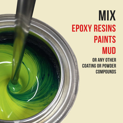 Paint Mixer Attachment (Set of 2) - 10" Drill Paddle Mixer with 1/4" Round Shafts, 2.5" Plastic Paddles - Mix 1 Quart to 1 Gallon of Paint, Epoxy