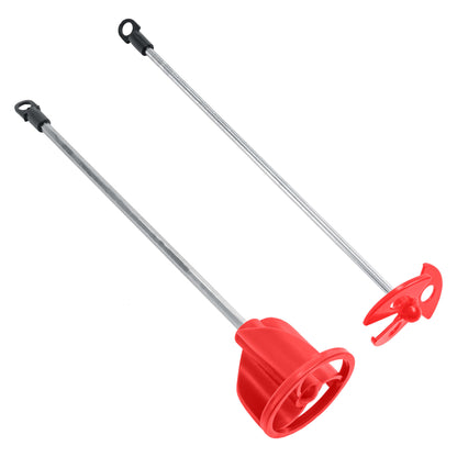 Paint Mixer Attachment (Set of 2) - 14" Drill Paddle Mixer with 1/4" Round & 5/16" Hex Shafts, 3" Paddles - Mix 1 Quart to 2.5 Gallons of Paint