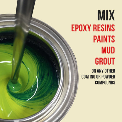 Paint Mixer Attachment (Set of 2) - 14" Drill Paddle Mixer with 1/4" Round & 5/16" Hex Shafts, 3" Paddles - Mix 1 Quart to 2.5 Gallons of Paint