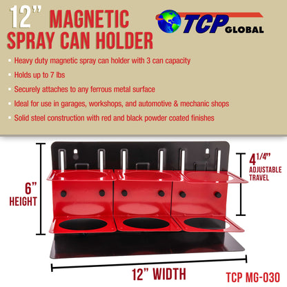 Magnetic Spray Can Holder Wall Mount, 3 Aerosol Cans Holder, Spray Can Organizer, Magnetic Bottle Shelf for Home Workspace and Garage