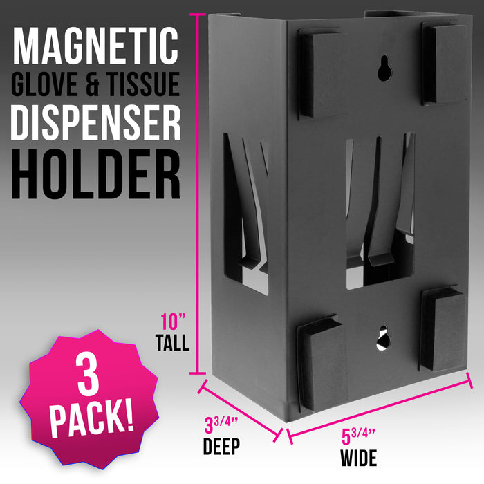 Magnetic Glove and Tissue Dispenser Holder (Pack of 3)