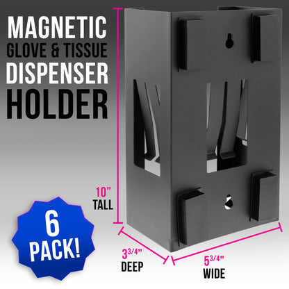 Glove Holder for Wall Mount (Pack of 6), Glove Dispenser, Tissue Box Holder for Wall Mount, Magnetic Latex Gloves Dispenser