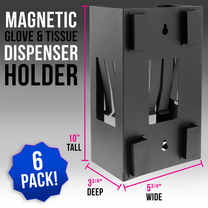 Magnetic Glove and Tissue Dispenser Holder (Pack of 6)