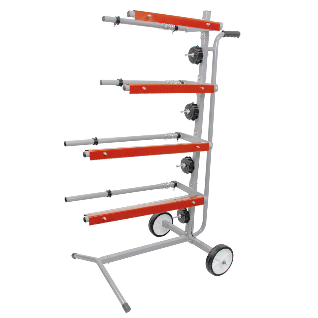 Mobile Tree Style Multi-Roll Masking Machine for Auto Body, Painting, Masking Paper Dispenser with 4 Paper Bars, 4 Tape Rollers