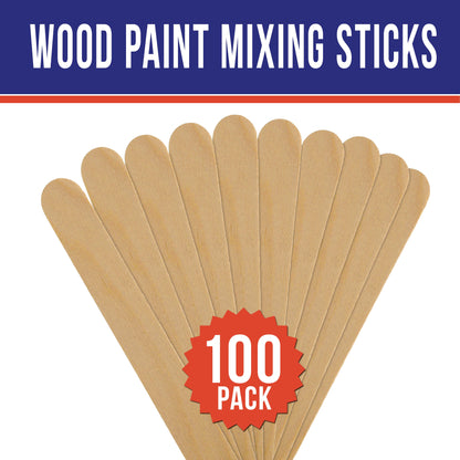 Wood Paint Mixing Sticks - 100 Pack - Automotive, Crafts, Airbrush, Art