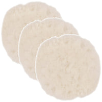 Premium 9 Inch Wool Buffing Pads (3 Pack) - Synthetic Wool Buffer Pads, Polishing Pad for Car Detailing - 1 Inch Thick Pile, Tie-On Bonnet Buffing
