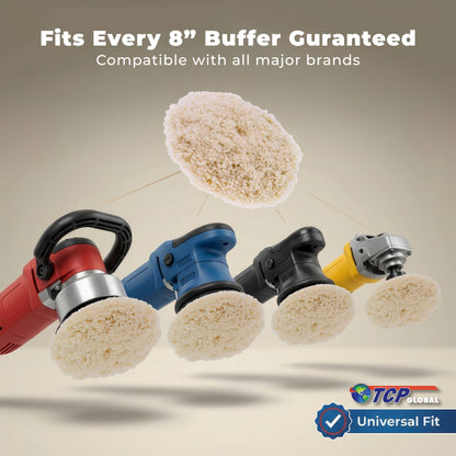 8" 100% Wool Polishing & Buffing Pad Double Sided - Wool Buffing Pad for Automotive, Marine, Truck, RV & Compound Cutting