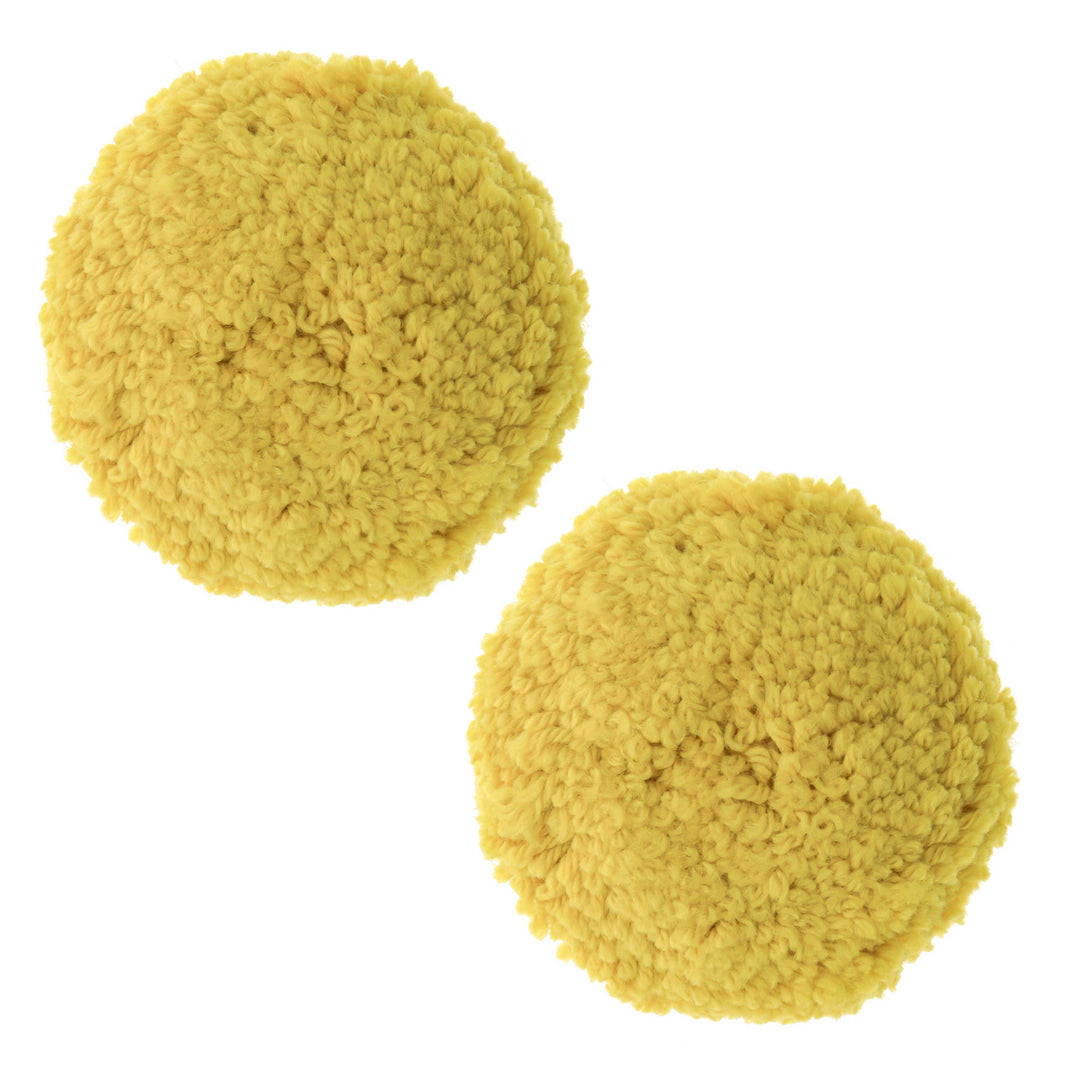 3" Wool & Synthetic Polishing & Buffing Pad (2 Pack) with Hook and Loop Backing - Wool Buffing Pad for Automotive, Marine, Truck, RV & Compound