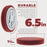 6.5" Red Flat Heavy Cut DA Grip Foam Polish Pad - Hook & Loop Buffer Pads - Car Buffing Pads for Paint Correction, Detailing