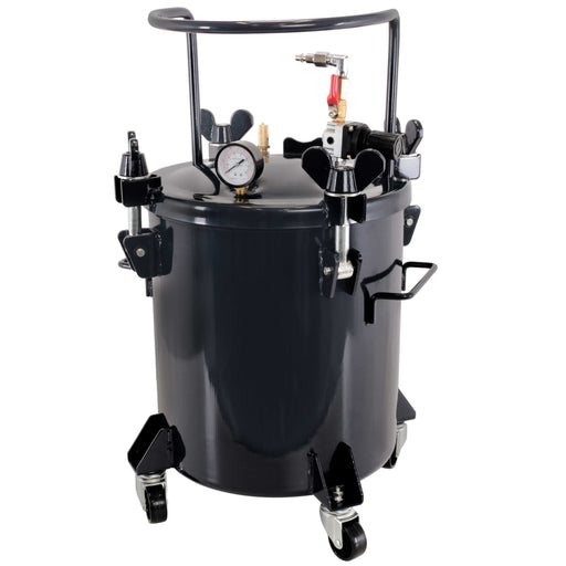 5 Gallon (20 Liters) Pressure Pot Tank for Resin Casting - Heavy Duty Powder Coated Pot with Air Tight Clamp On Lid, Caster Wheels, Regulator, Gauge