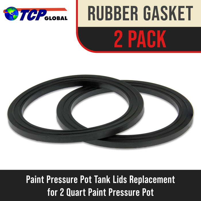 TCP Global Paint Pressure Pot Tank Lid Replacement Rubber Gasket for 2 Quart Paint Pressure Pot (2 Pack)