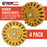 Rubber Eraser Wheel with Drill Adapter (4 Pack) - 4" Knobby Slotted Edge Pad - Decal Remover Wheel - Sticker Remover Tool - Removes Adhesives on Car, Auto, Boat, RV & Signs